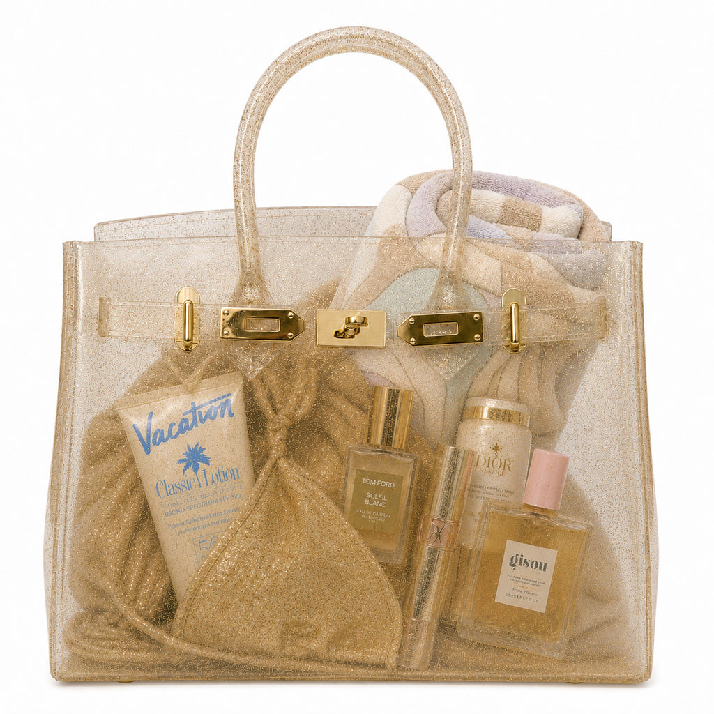 Golden Tan Resort Tote – Glitz