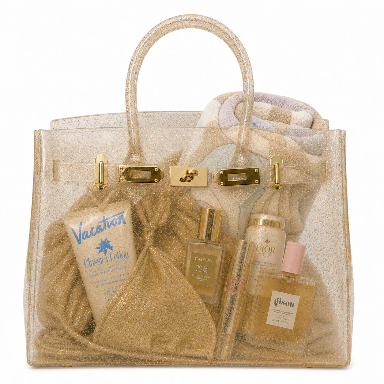 Golden Tan Resort Tote – Glitz