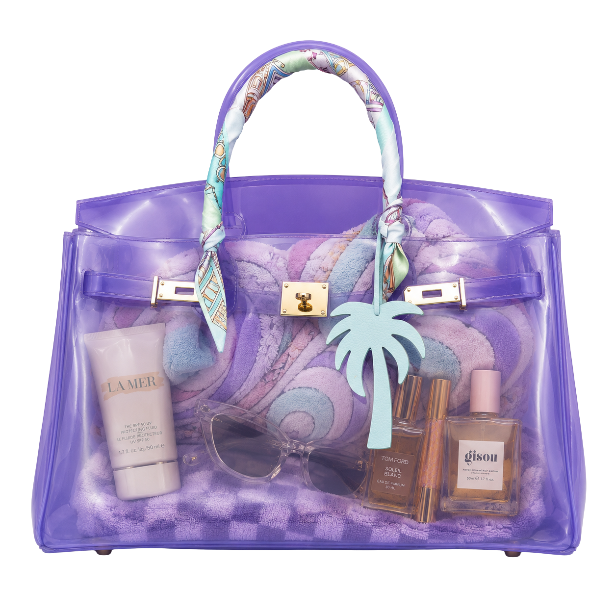 Purple Palm Cabana Tote
